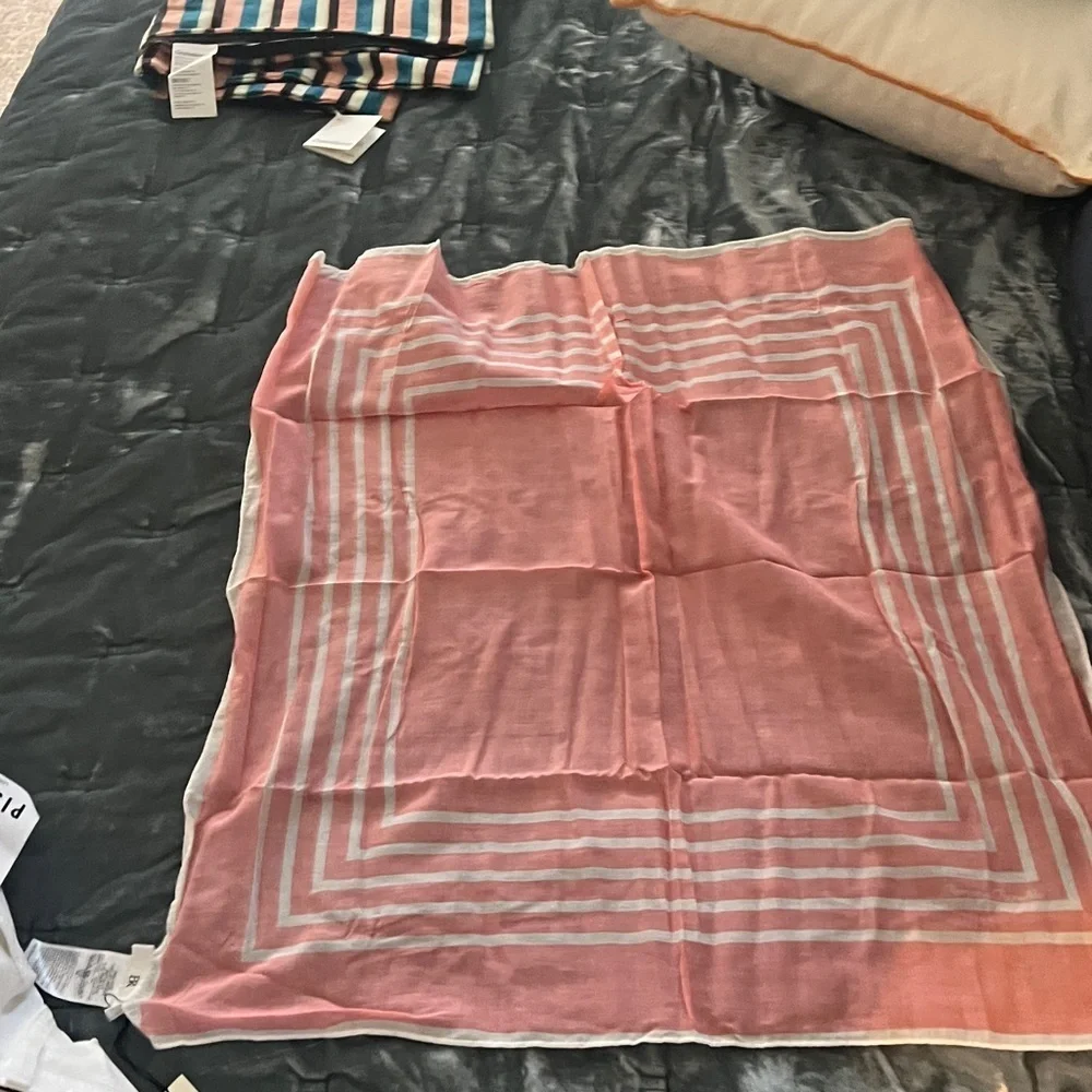 Banana Republic summer stripe cotton bandana  size 25” square NWT
